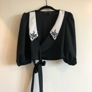 Asos Design embroidered collar blouse
